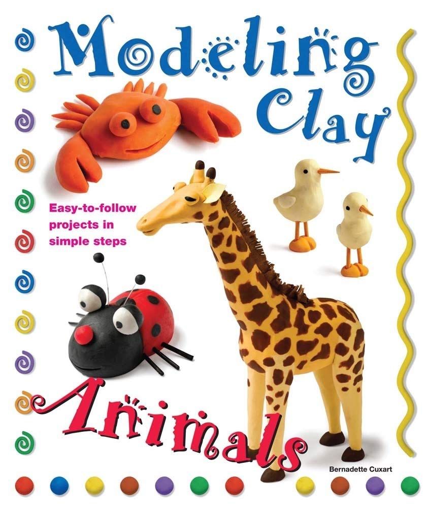 Shows the retail book cover packaging to communicate the product title, theme, and included projects, helping shoppers understand this is a modeling clay activity book for children. Displays…