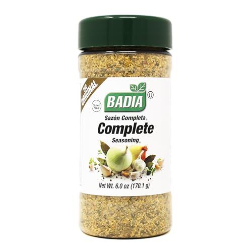 Displays the core product clearly on a white background to show shoppers exactly what they will receive - a jar of Badia Complete Seasoning with visible product contents and branding. Shows the…