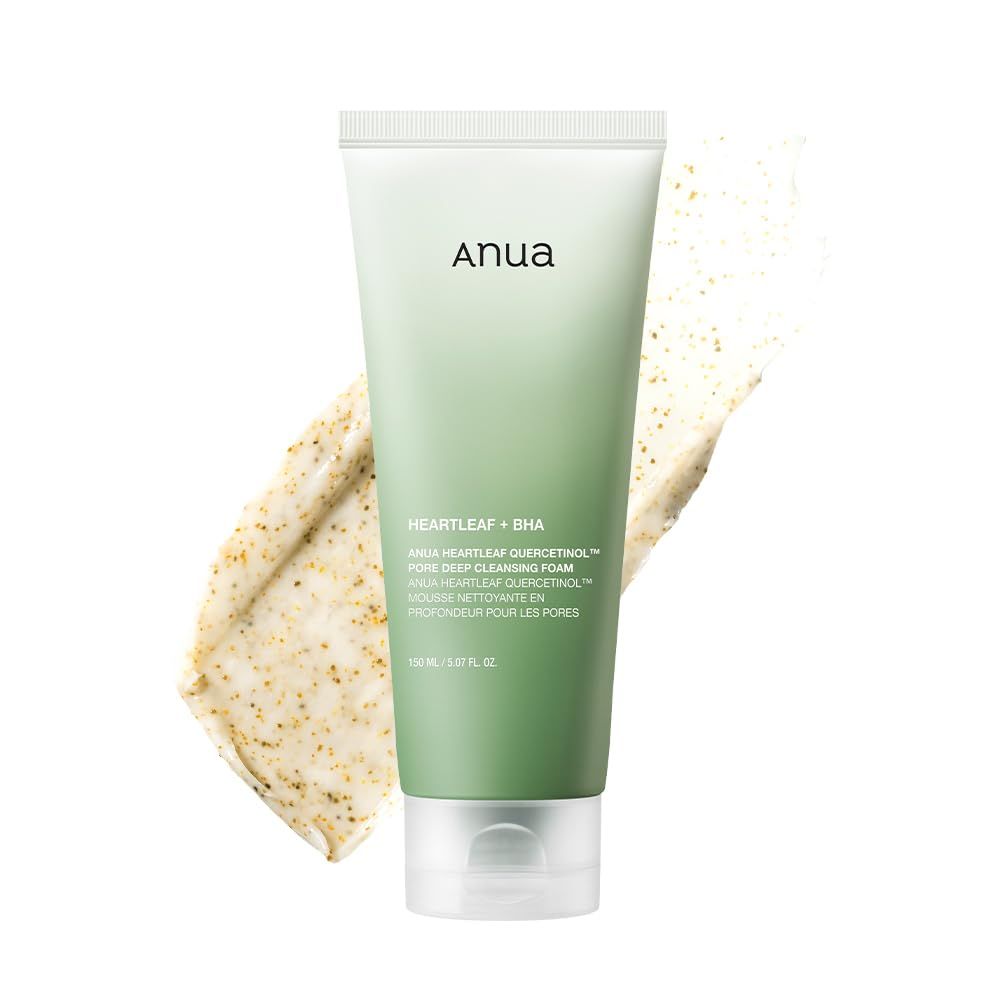 Displays the core product clearly with its branding and key ingredients to help shoppers identify the cleansing foam and understand its primary benefit for deep pore cleansing. Uses a decorative…