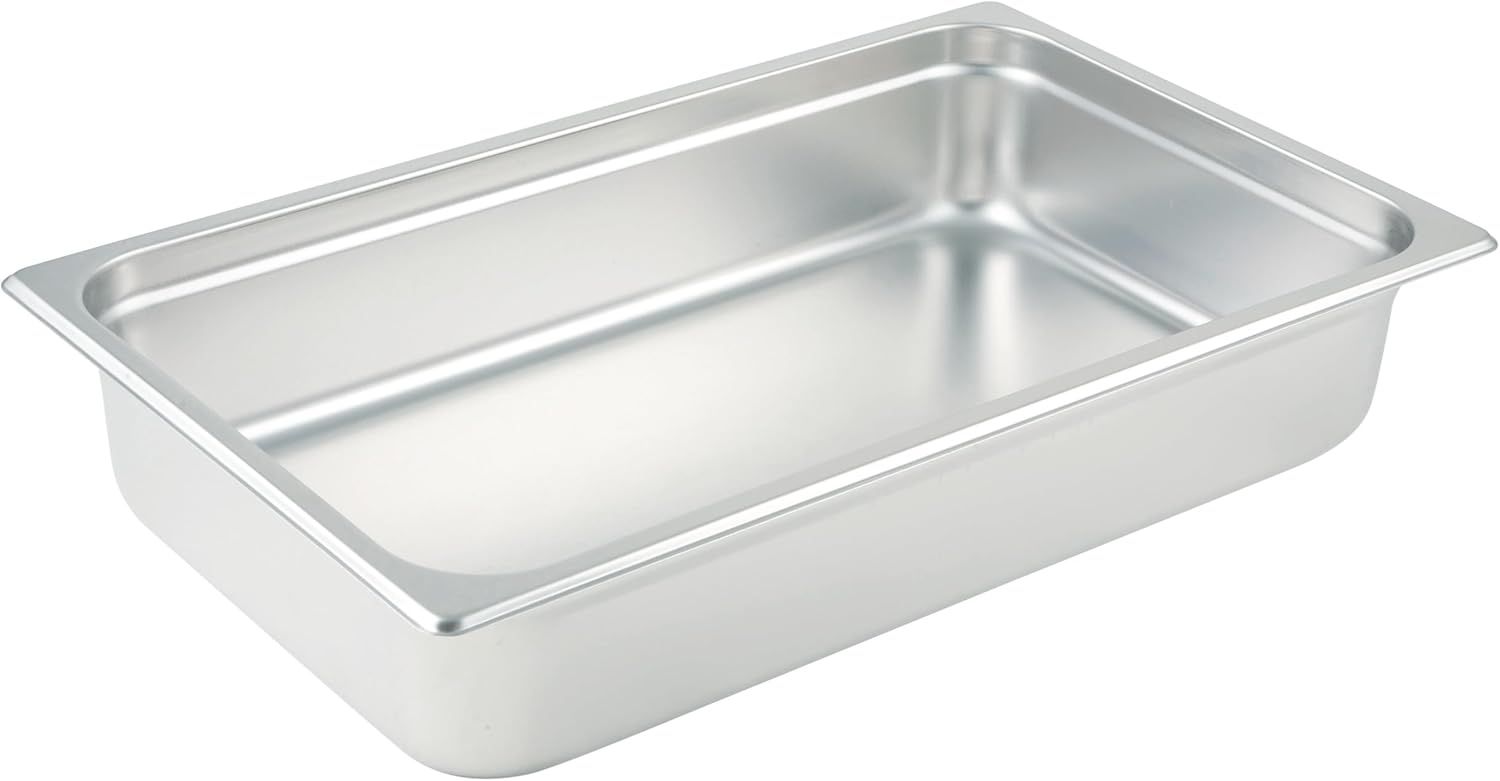 Displays the core product clearly on a white background to show the stainless steel food pan's shape, depth, and professional quality construction.