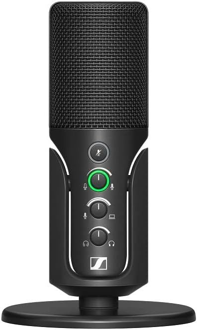 Displays the core product clearly on a white background to show the microphone's design, controls, and professional appearance for recording or streaming.