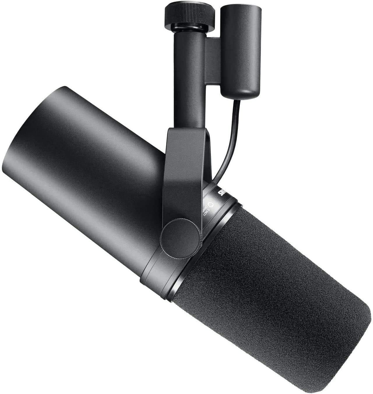 Displays the core product clearly on a white background to show the microphone's professional design, build quality, and included mounting hardware.