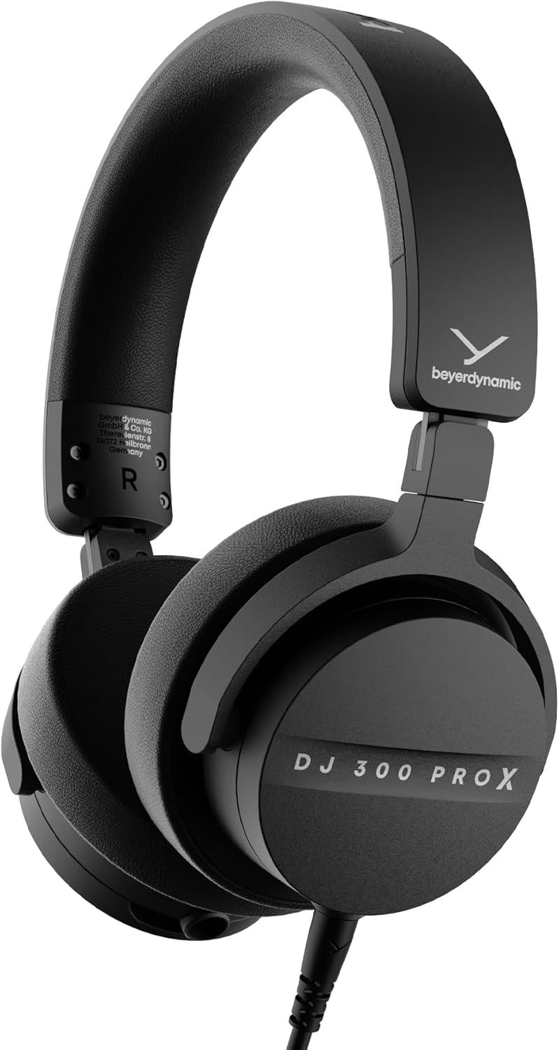 Displays the beyerdynamic DJ 300 PROX headphones in a clean catalog style to show the product design, build quality, and branding clearly to potential buyers.