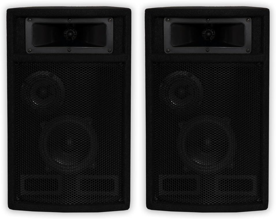 Displays a pair of professional audio speakers on a clean white background to clearly show the product design, build quality, and what the buyer will receive.