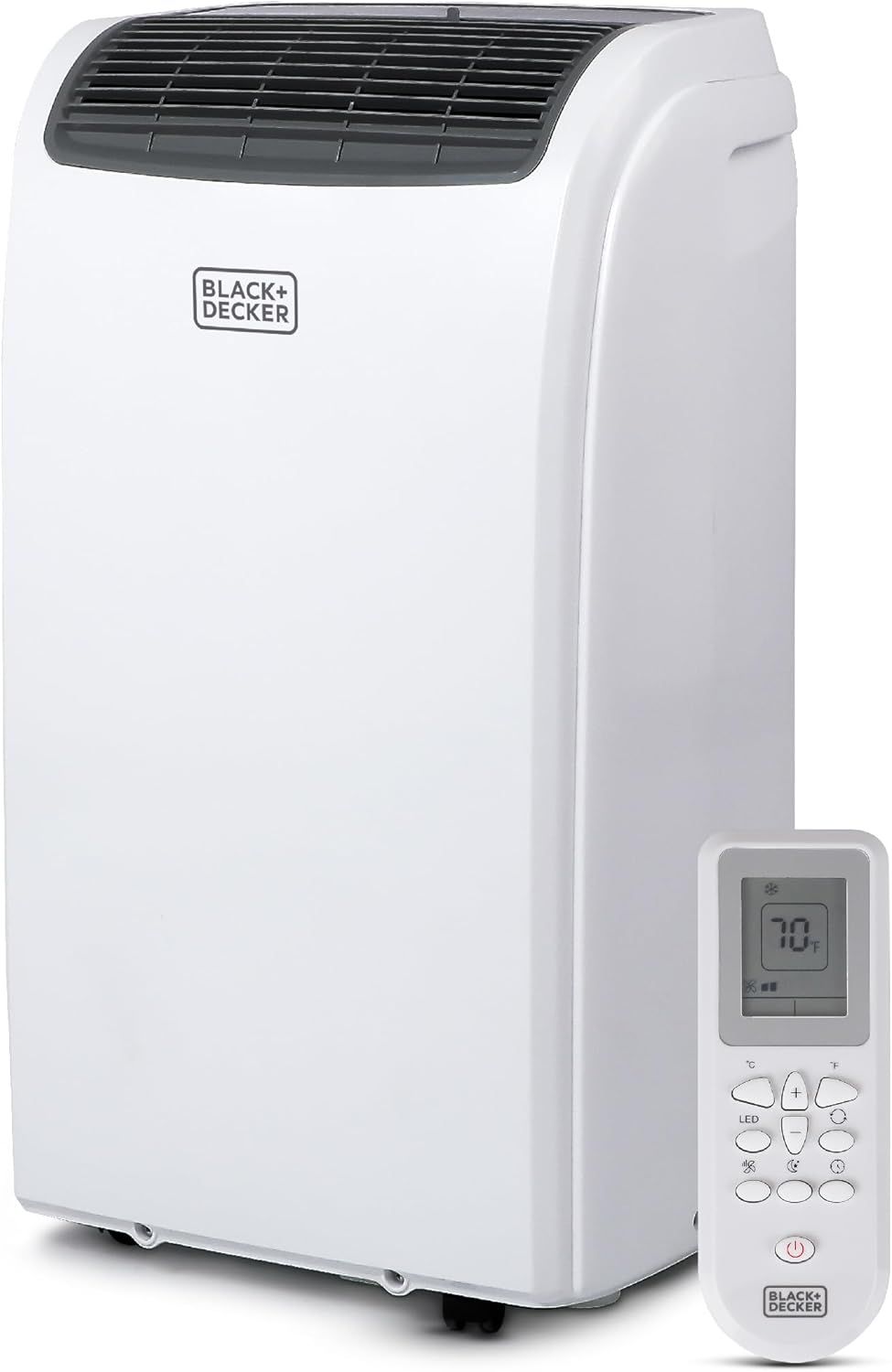 Displays the core product clearly on a white background to show the shopper exactly what they will receive, including the main unit and remote control. Shows that a remote control is included with…