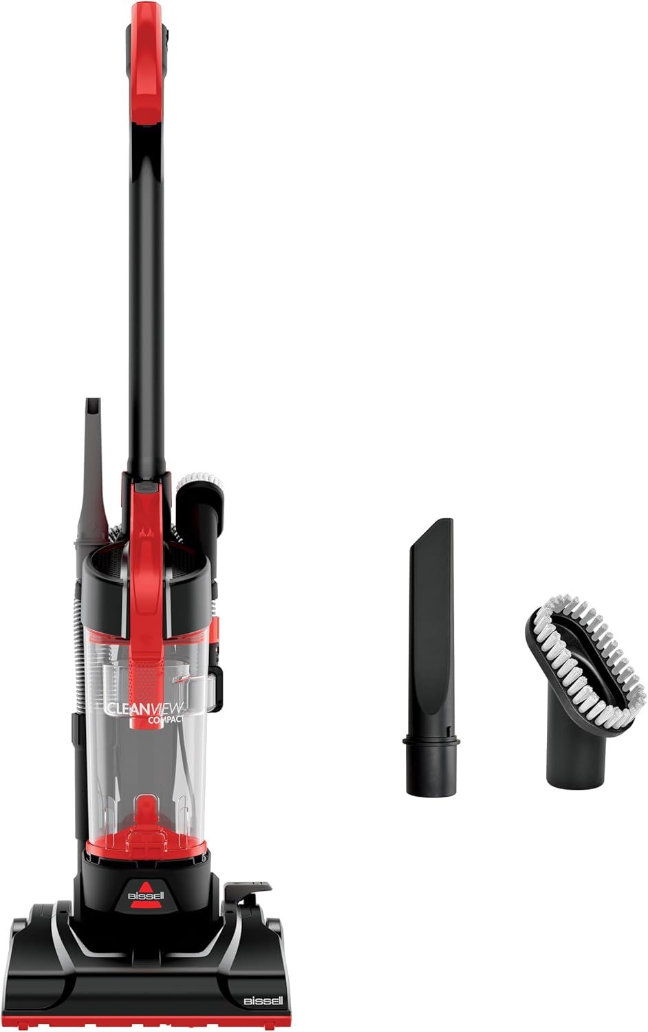 Displays the core vacuum cleaner product clearly on a white background, allowing shoppers to see the design, color scheme, and transparent dust collection chamber. Shows the additional cleaning…