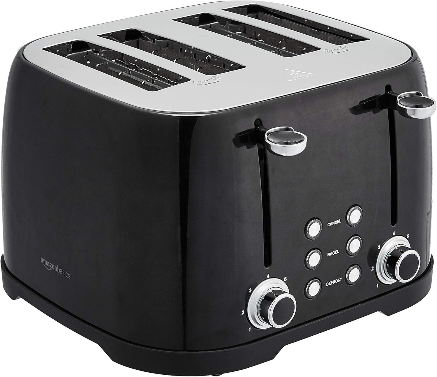 Displays the core product clearly on a white background to show the toaster's design, 4-slice capacity, control dials, and buttons for shoppers to understand what they are purchasing.