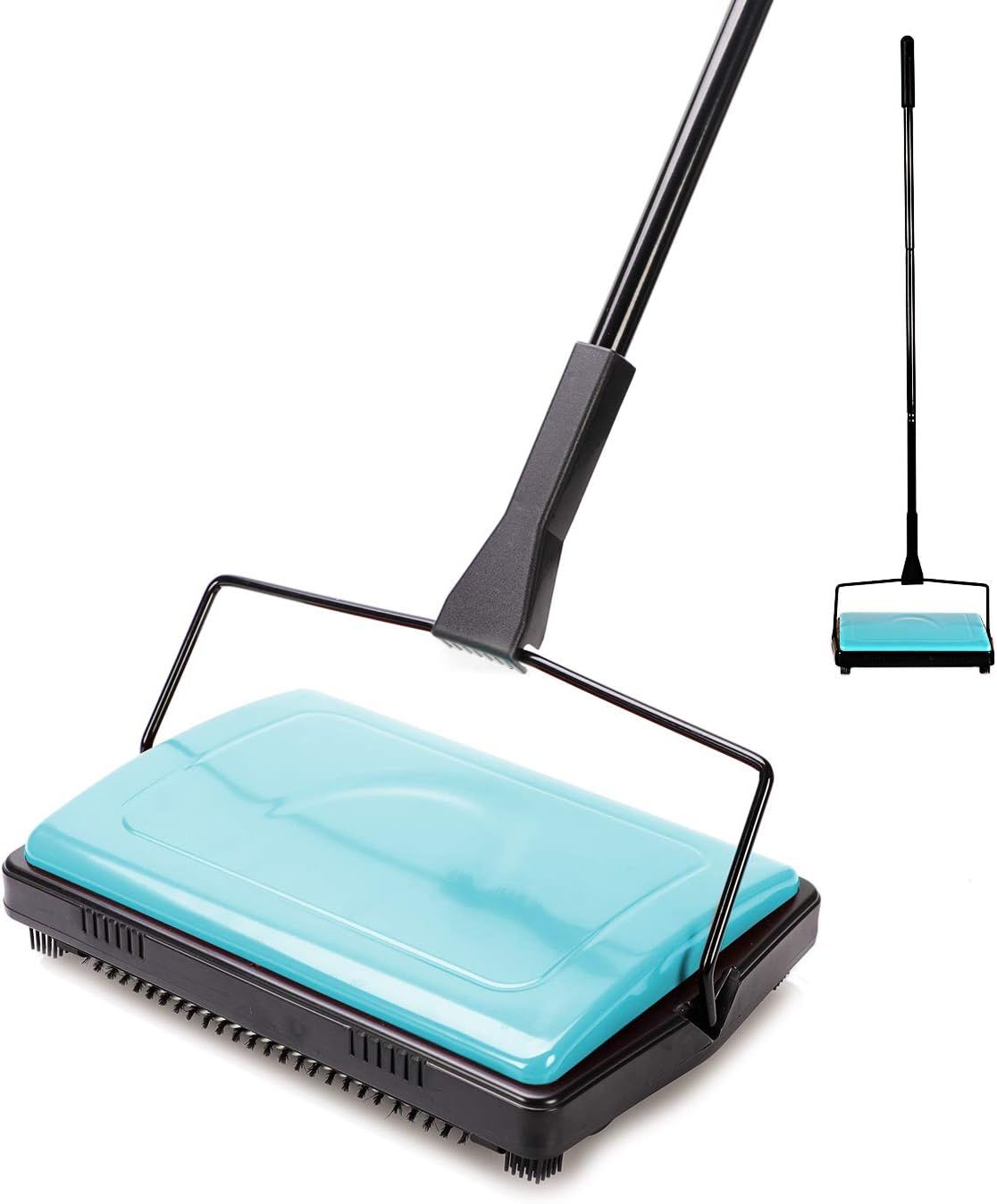 Displays the core product clearly on a white background to show the shopper exactly what they are purchasing, including the sweeper head with bristles and the extendable handle. Uses a subtle drop…
