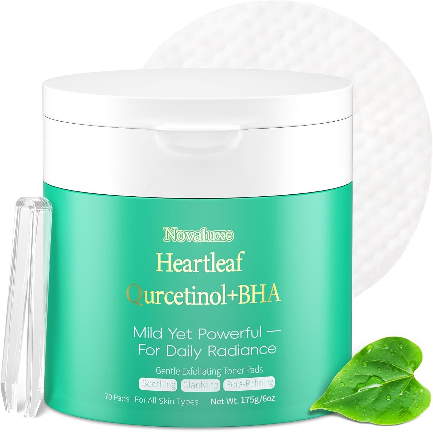 Displays the core product—a jar of gentle exfoliating toner pads—clearly showing the brand, key ingredients, and benefits to help shoppers understand what they are purchasing. Includes visual…