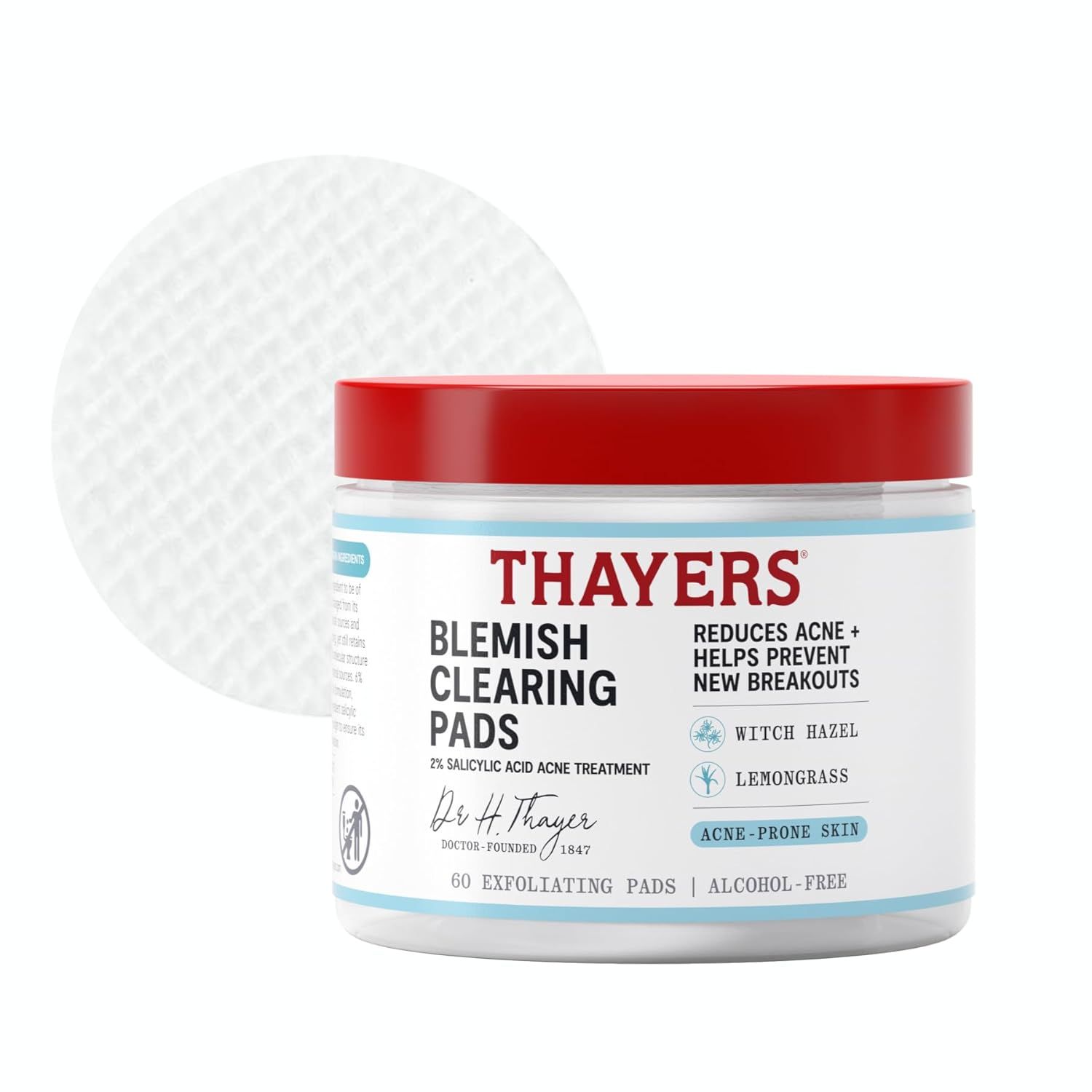 Displays the core product clearly with its packaging and one pad visible to show shoppers exactly what they are purchasing and how the product looks. Shows the retail packaging jar with clear…