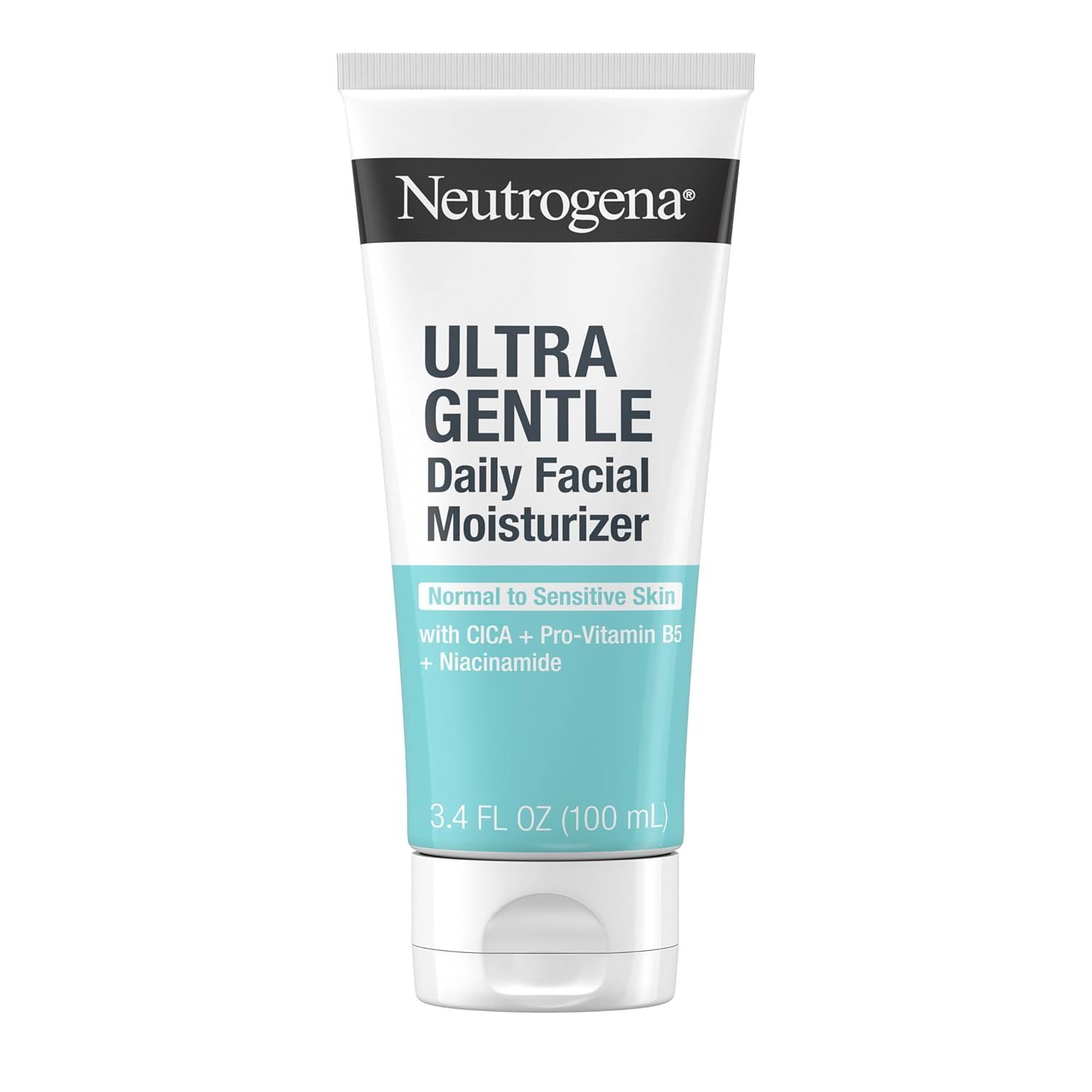 Displays the core product clearly with all key information visible, allowing shoppers to identify the Neutrogena Ultra Gentle Daily Facial Moisturizer and its key benefits for sensitive skin.