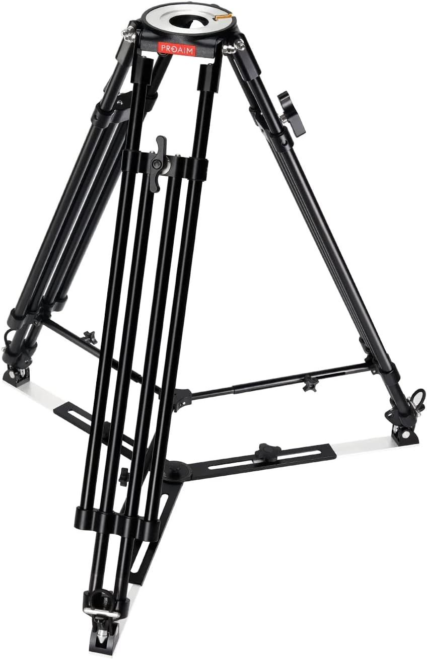 Displays the core product—a professional camera tripod—in a clean catalog style to show its construction, adjustable legs, and mounting plate, helping shoppers understand what they are purchasing.