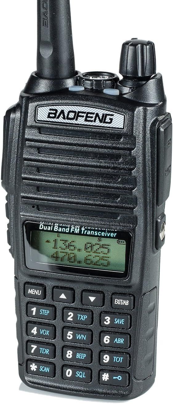 Shows the core handheld radio product with clear visibility of its key features including the digital display, full keypad interface, and dual band capabilities to help shoppers understand what they…