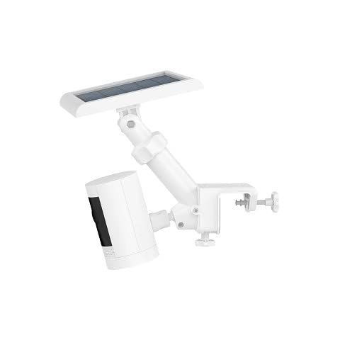 Displays the complete solar-powered security camera system with its adjustable mounting hardware to show shoppers what they will receive and how the components connect together. Shows all included…
