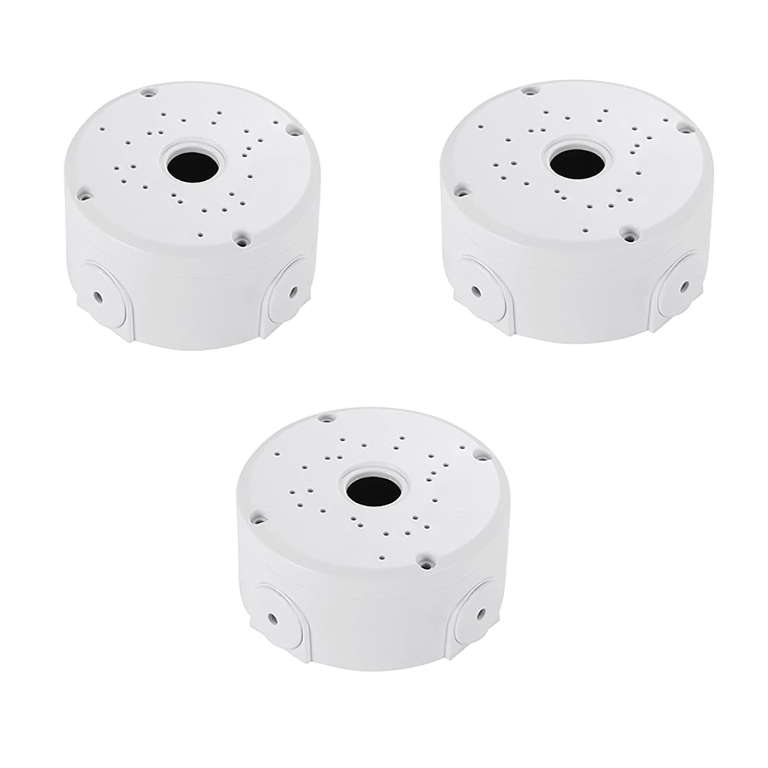 Shows three identical white junction boxes to communicate that this is a multi-pack purchase, allowing shoppers to see the product clearly and understand the quantity included.