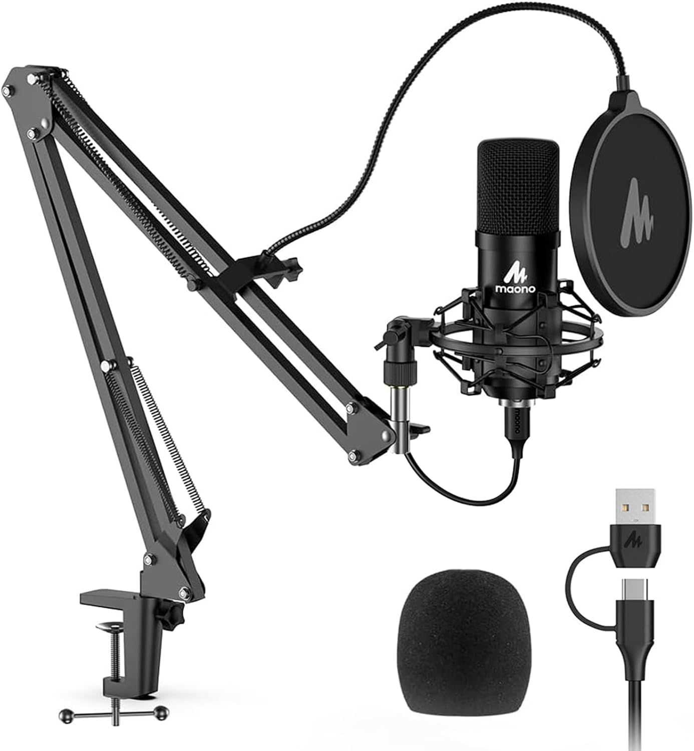 Displays the core microphone product along with all included accessories to show shoppers exactly what they will receive in the package. Shows all the included accessories and mounting hardware that…