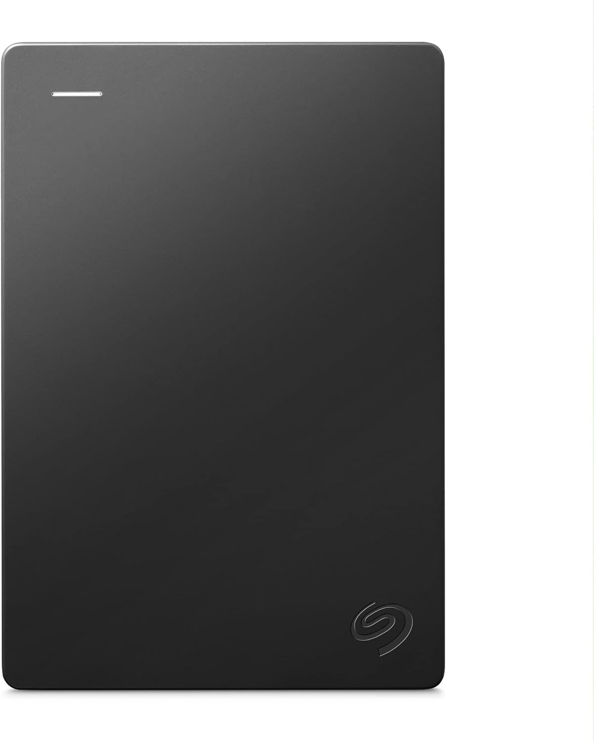 Displays the core product clearly on a clean white background to show the sleek design and branding of the external hard drive. Uses a gradient background from light to dark gray with subtle…
