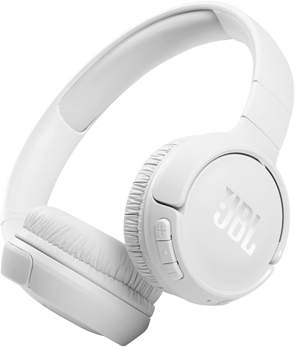 Shows the JBL wireless headphones in a clean, catalog-style presentation to clearly communicate the product design, brand, and physical appearance to shoppers.