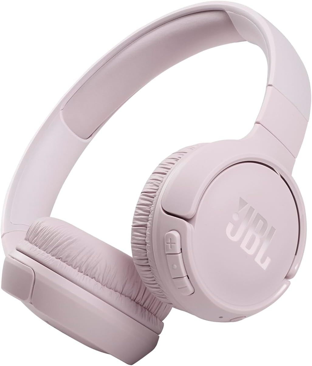 Displays the JBL wireless headphones in a clean, professional catalog style to show the product design, color, and key features like controls and branding.