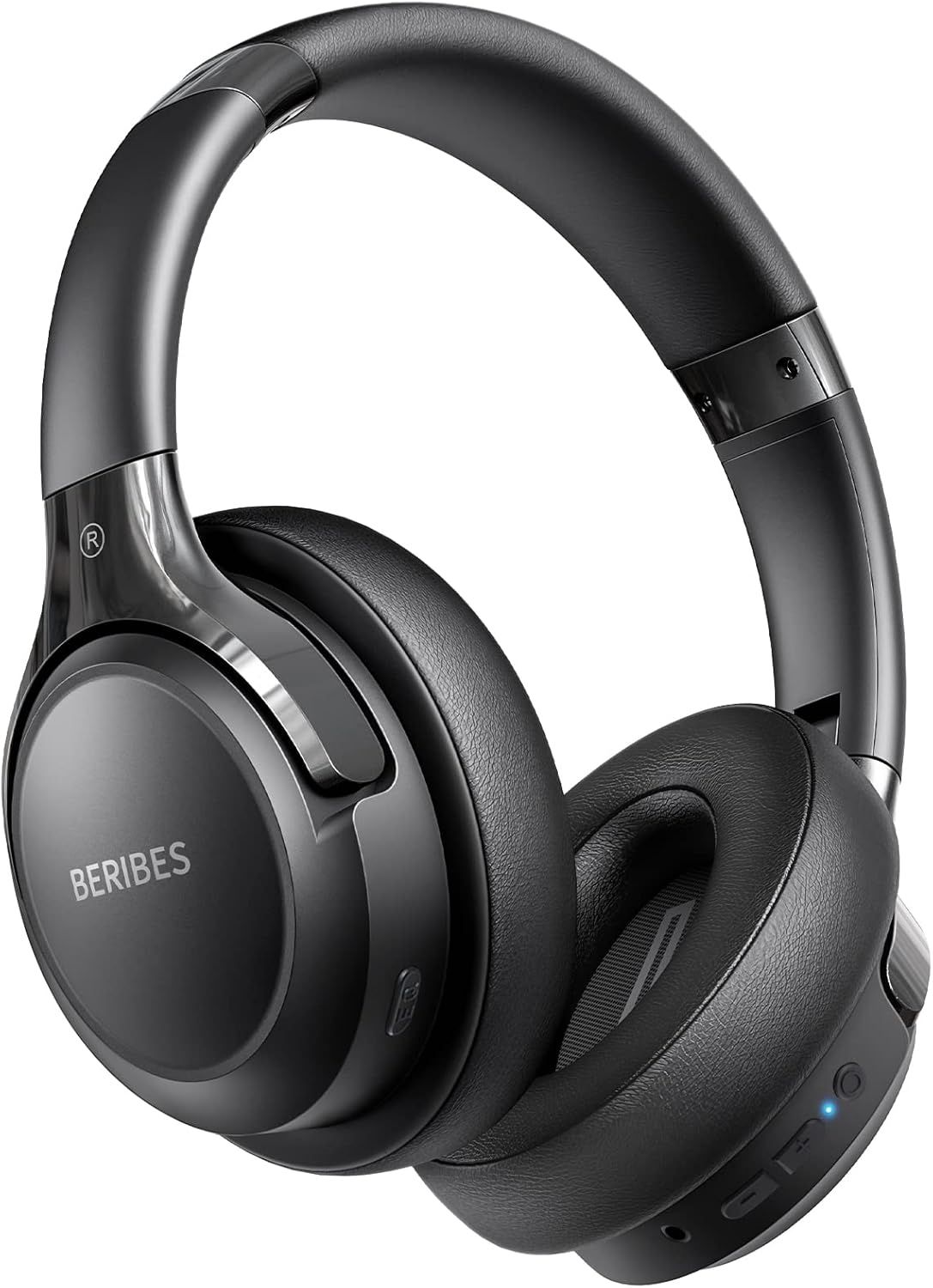 Displays the core product—a pair of BERIBES over-ear headphones—in a clean, catalog-style presentation to show the design, build quality, and branding clearly to the shopper.