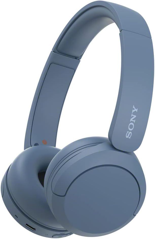 Displays the Sony headphones clearly on a white background to show the product design, color, and branding in a standard catalog format.