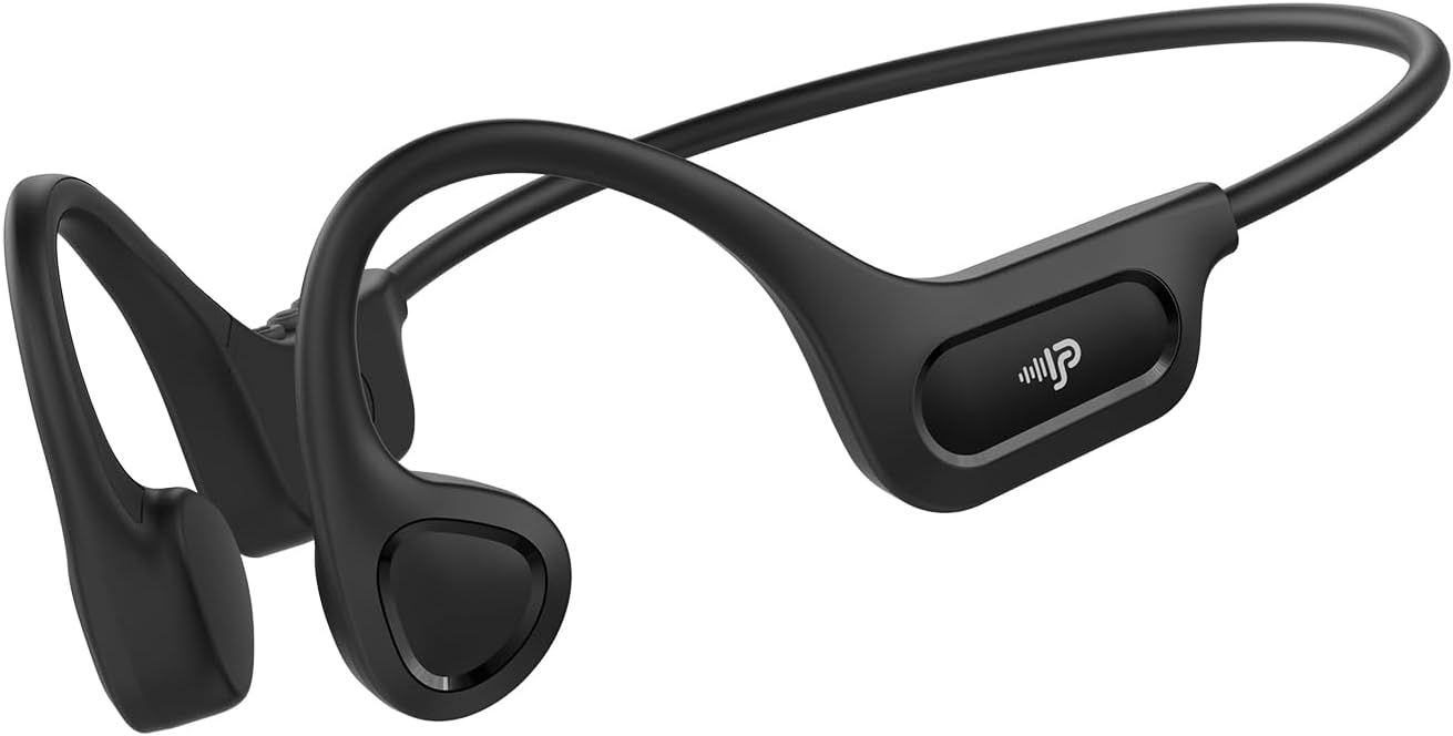Displays the core product clearly on a clean white background to show the unique bone conduction headphone design and build quality.