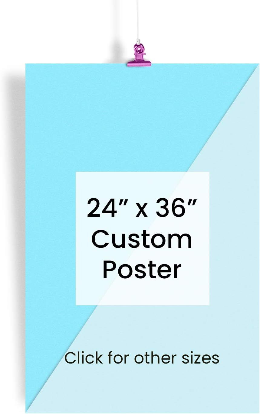 Displays the core product, a custom poster in 24x36 size, clearly showing the product dimensions and customization capability to help shoppers understand what they are purchasing.