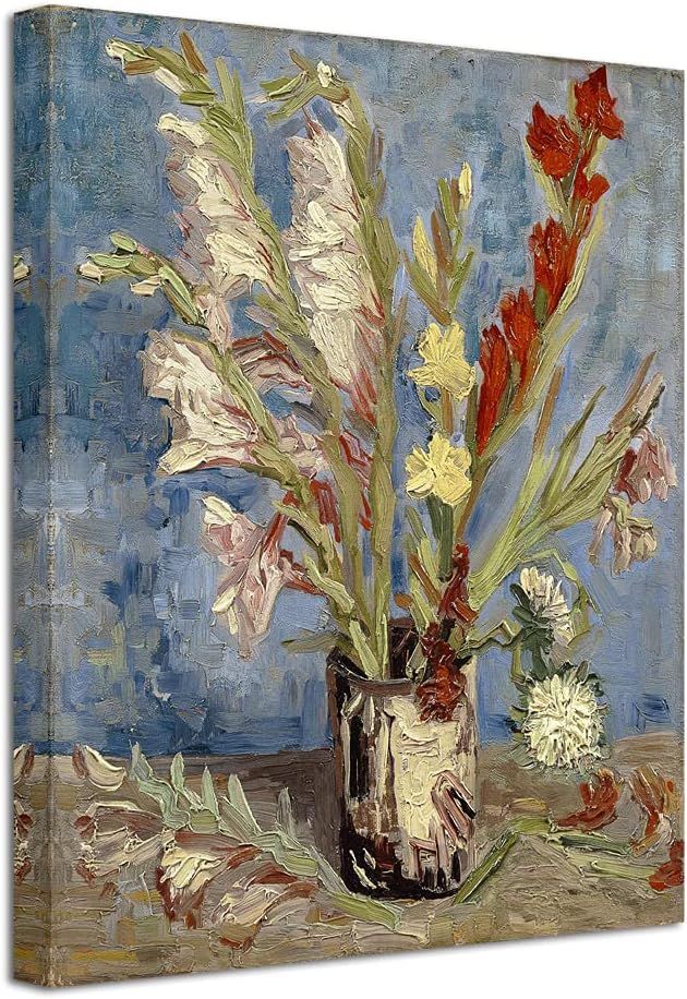 Displays the core sellable product, a canvas print of a floral still-life painting, showing the artwork's design and canvas wrap construction to help shoppers visualize it as wall decor.