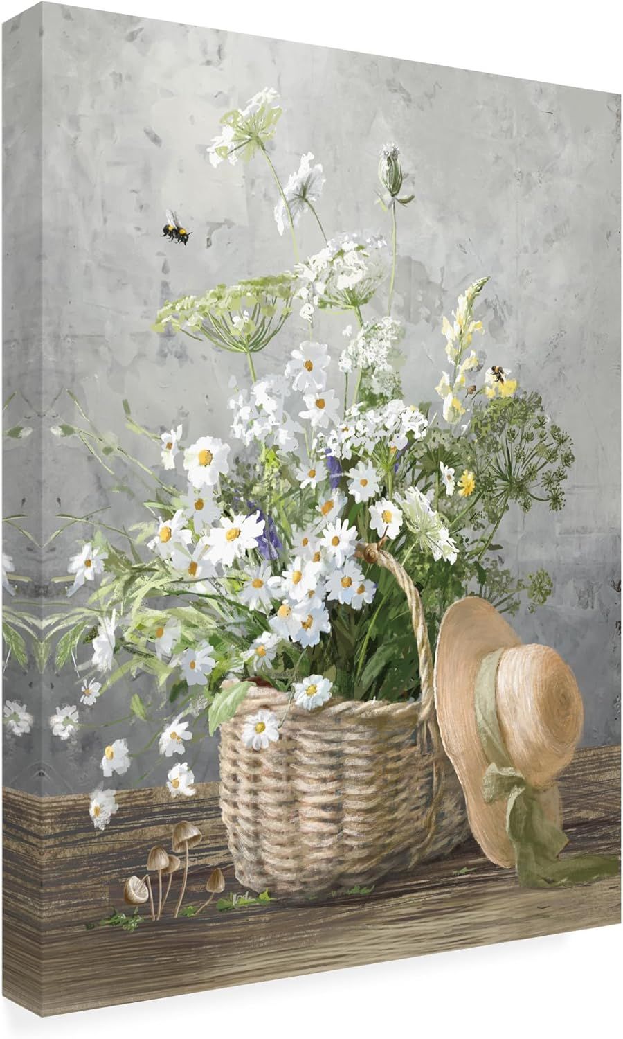 Displays the core product—a canvas print featuring a rustic floral arrangement—to show shoppers exactly what they will receive for home decor.