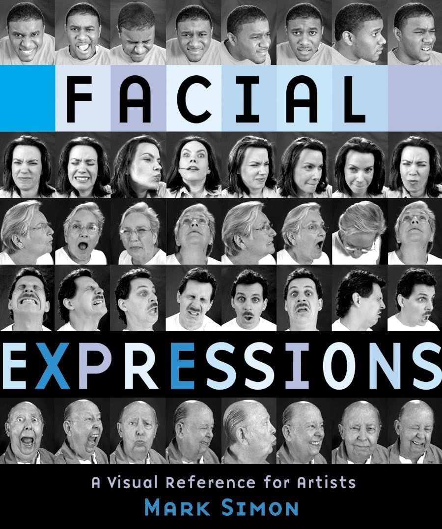 Shows the retail packaging (book cover) to communicate the product title, visual content preview, and author, helping shoppers understand this is a reference book about facial expressions.