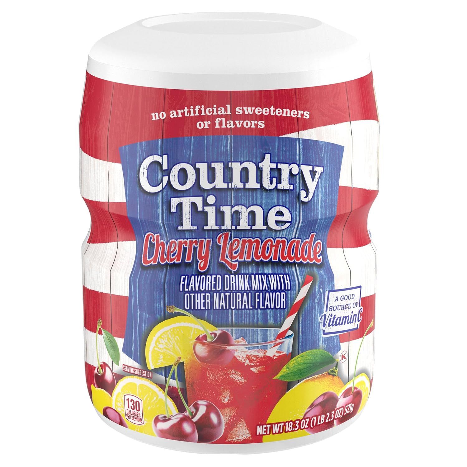 Displays the core sellable product clearly on a white background, allowing shoppers to see the packaging design, brand, flavor, and key product claims like no artificial sweeteners or flavors.