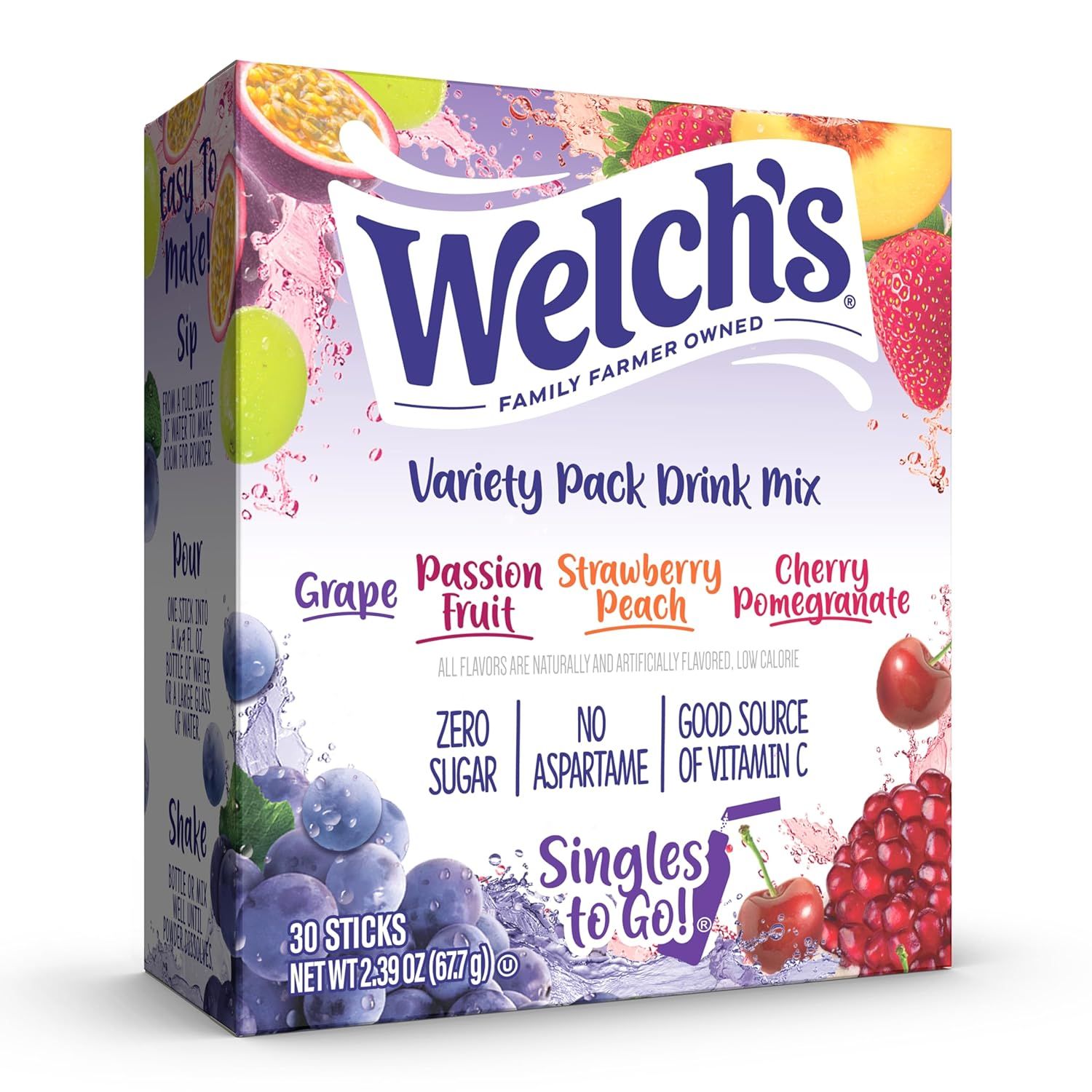 Shows the retail packaging to help shoppers understand what they will receive and recognize the product on the shelf or in delivery. Communicates that this is a variety pack containing multiple…