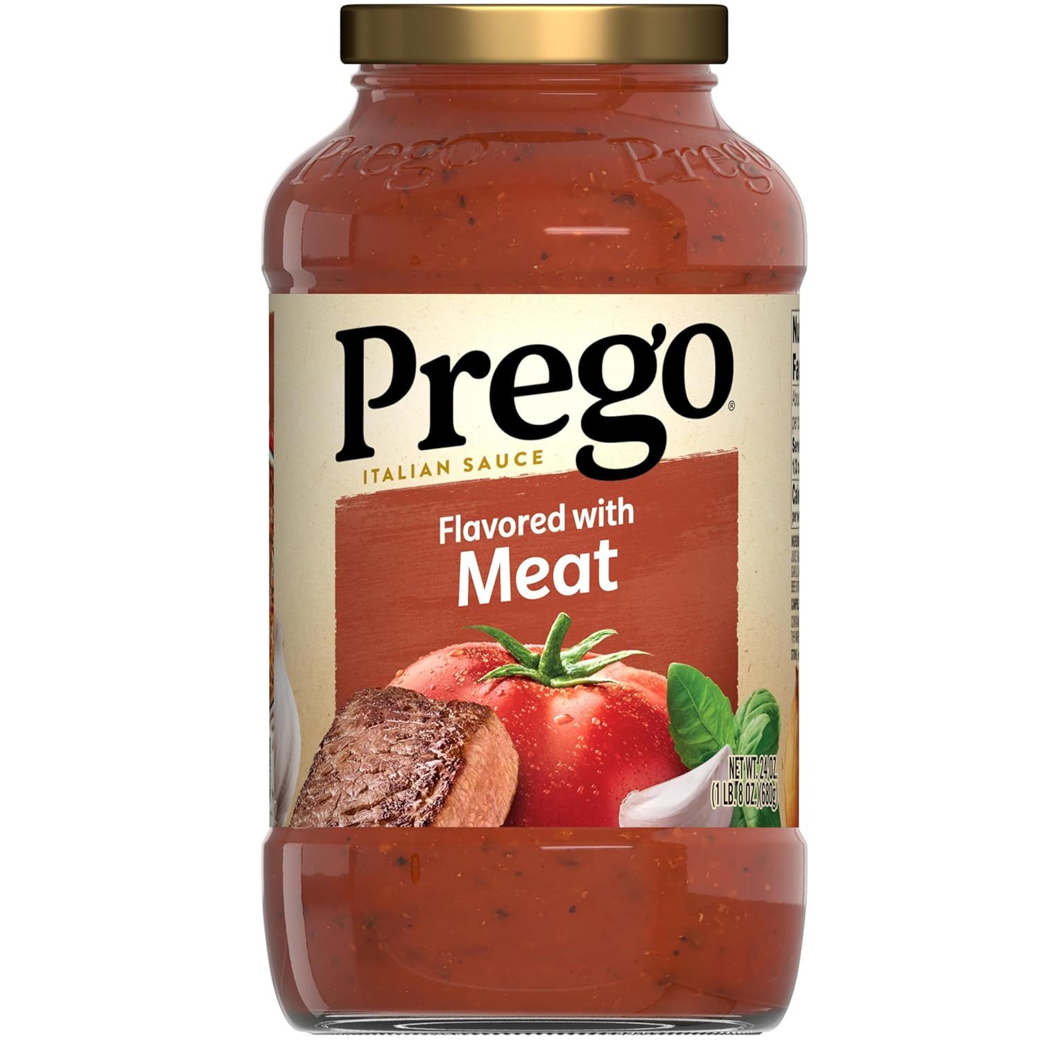 Displays the core product clearly with its packaging and branding to help shoppers identify the Prego Italian sauce variant and understand what they are purchasing. Shows the actual retail packaging…