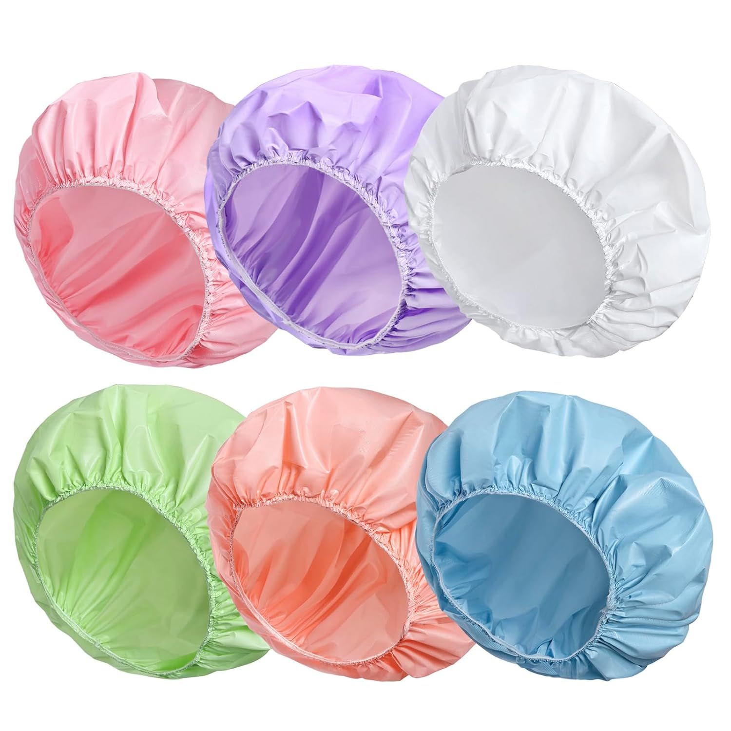 Displays the core product in six different color variants to show shoppers the available color choices and the satin bonnet design. Shows the selectable color options available for purchase,…