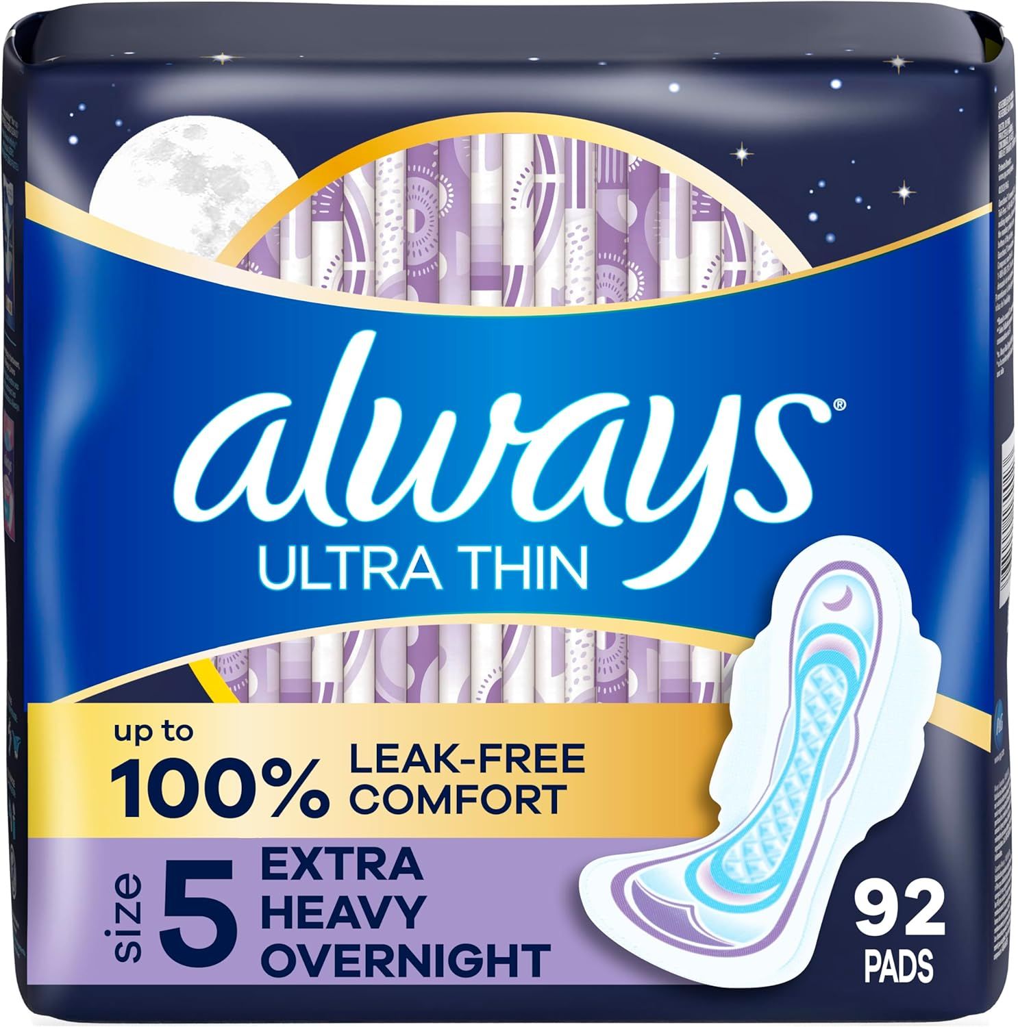 Shows the retail packaging to help shoppers identify the product on shelf and understand what they will receive, including brand, product line, size, and key features. Uses decorative visual…