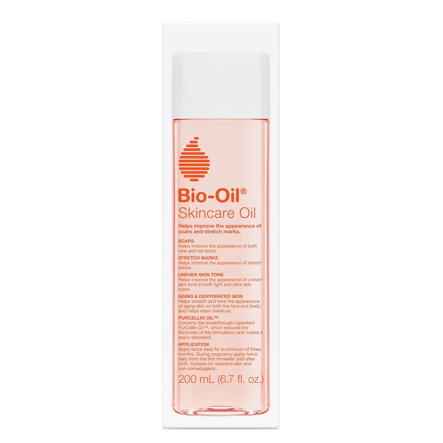 Displays the Bio-Oil Skincare Oil product clearly with its packaging and detailed product information to help shoppers understand what they are purchasing. Shows the retail packaging box that the…