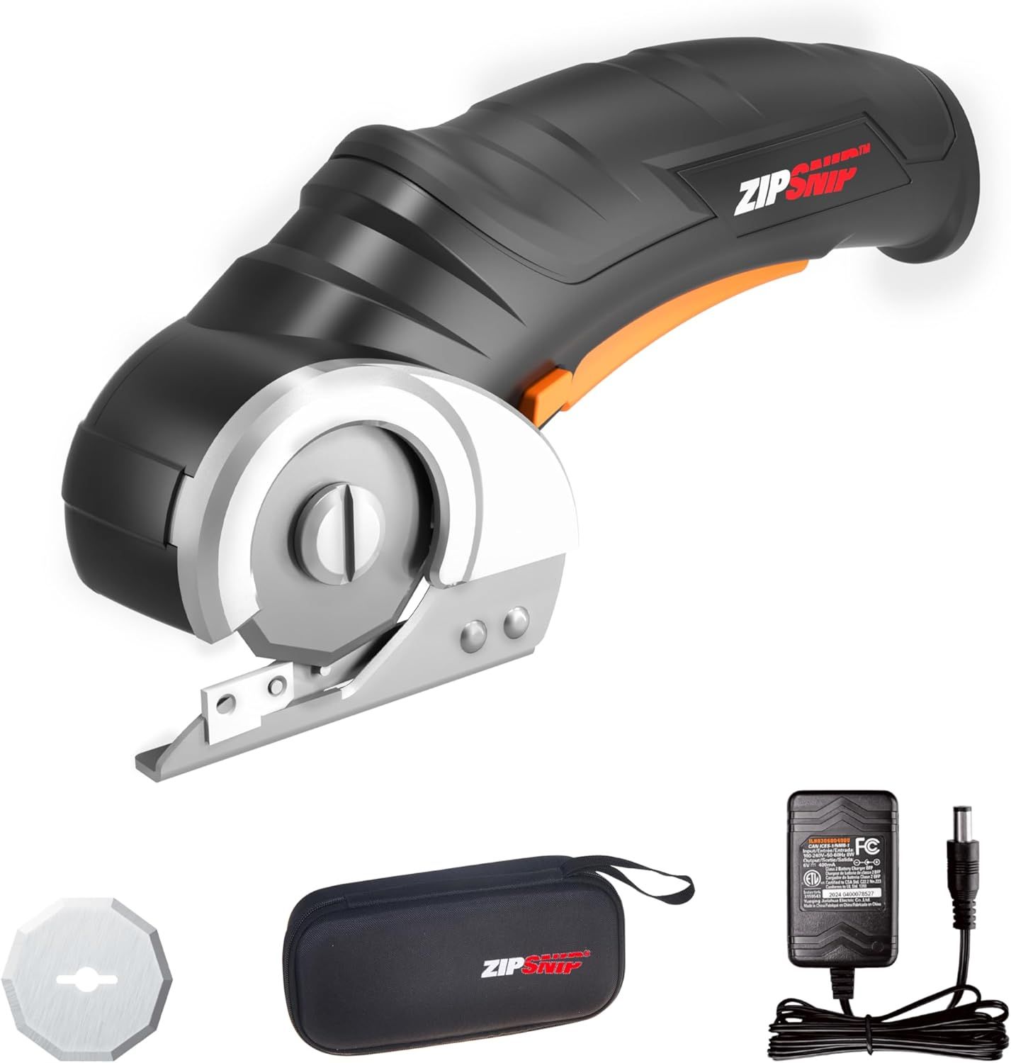 Displays the core product clearly with its cutting blade and ergonomic handle design to show shoppers exactly what they are purchasing. Shows all included items such as the spare blade, carrying…