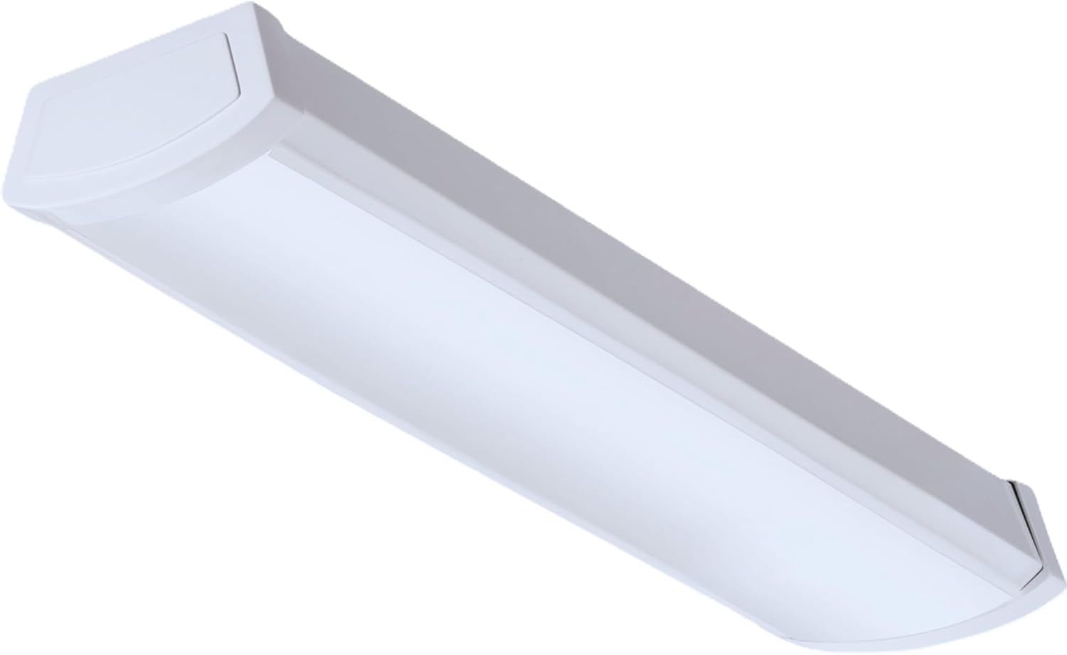 Displays the LED light fixture clearly on a white background to show its sleek, modern design and form factor for ceiling or wall mounting.