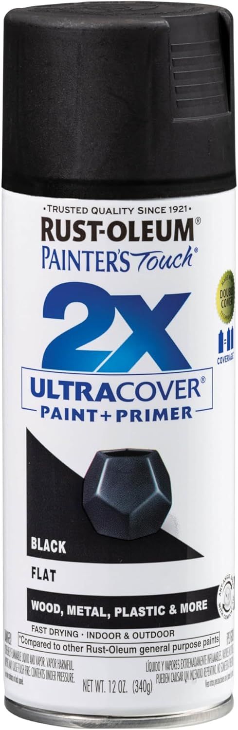 Shows the core product clearly so shoppers can identify the Rust-Oleum spray paint can, its color, and finish type. Displays the actual retail packaging with branding and product information that…