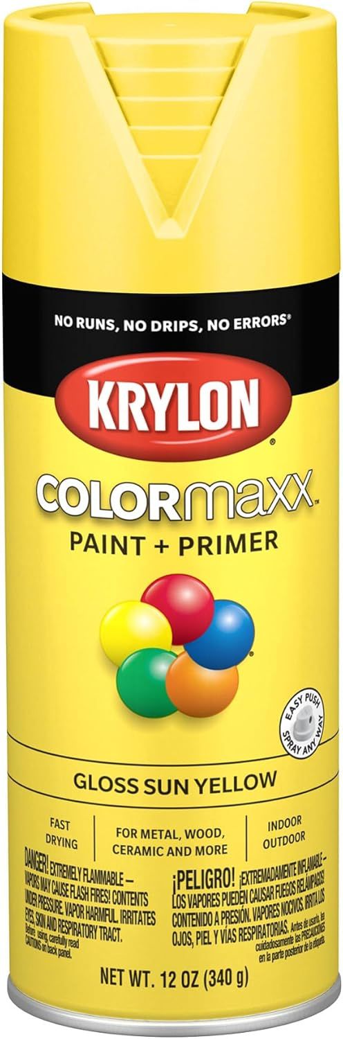 Shows the core product clearly so shoppers can identify the Krylon spray paint can, its color, and brand. Displays the retail packaging with brand name, product line, color name, and key features to…