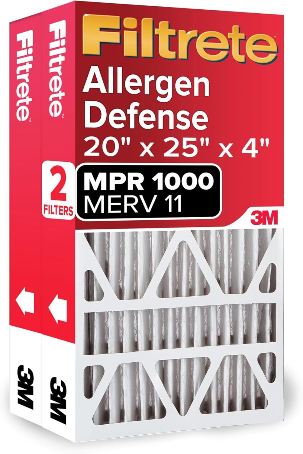 Shows the actual retail packaging the buyer will receive, with a clear window displaying the two air filters inside, helping shoppers understand exactly what arrives and building confidence in the…