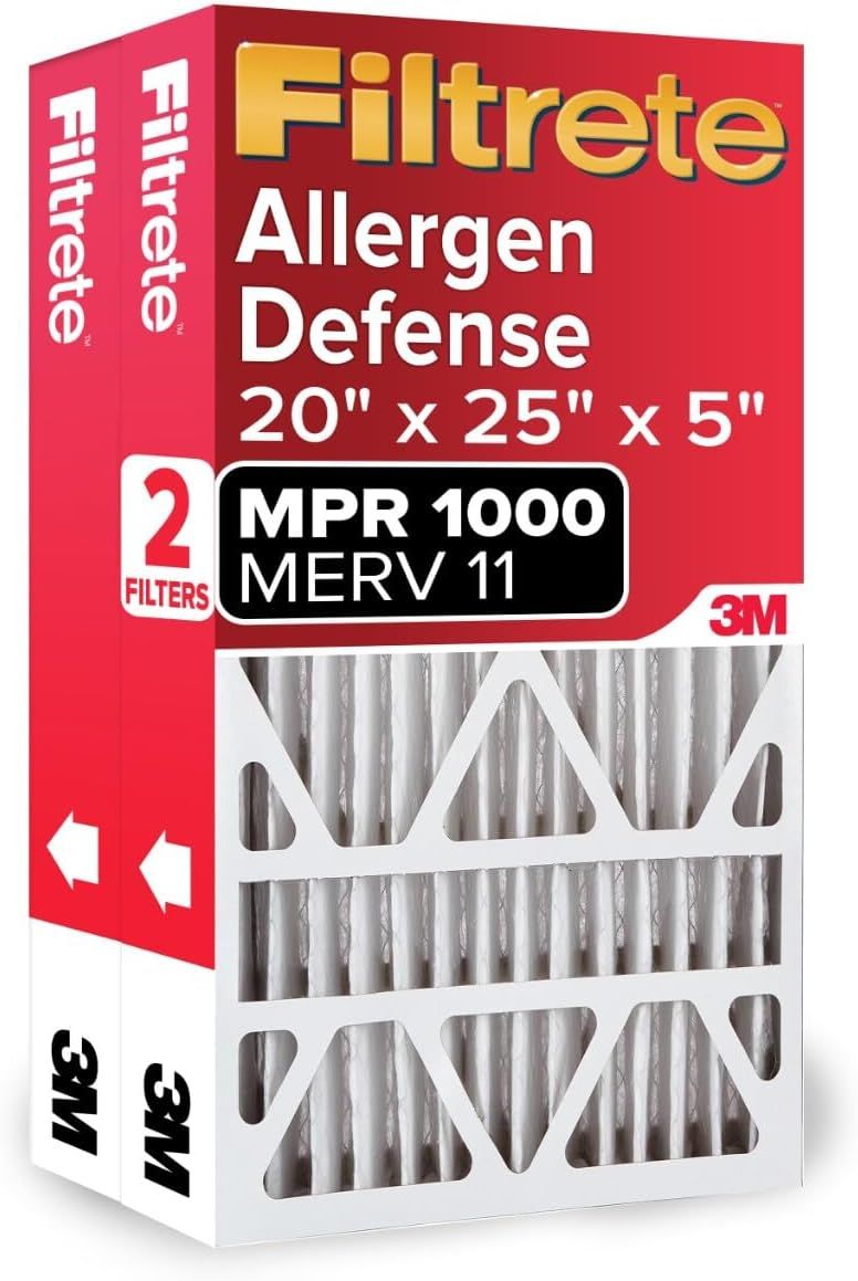 Shows the core product packaging with clear visibility of the filters inside, communicating the product specifications and allergen defense capability to help shoppers understand what they are…
