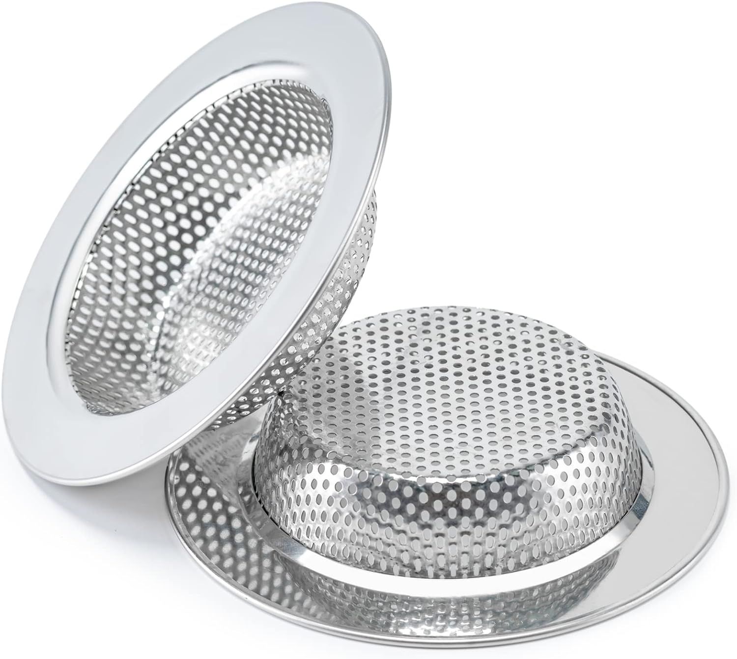 Displays the core product clearly on a white background to show the mesh strainer design and construction, allowing shoppers to see the perforated filtering surface and stainless steel material.