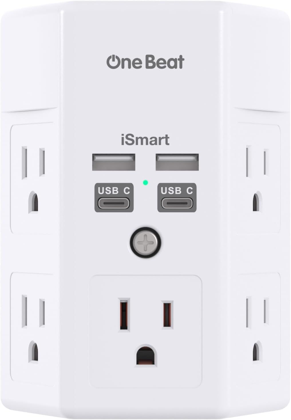 Displays the core product clearly on a white background to show the shopper exactly what they are purchasing, including the multiple AC outlets and USB-C charging ports.