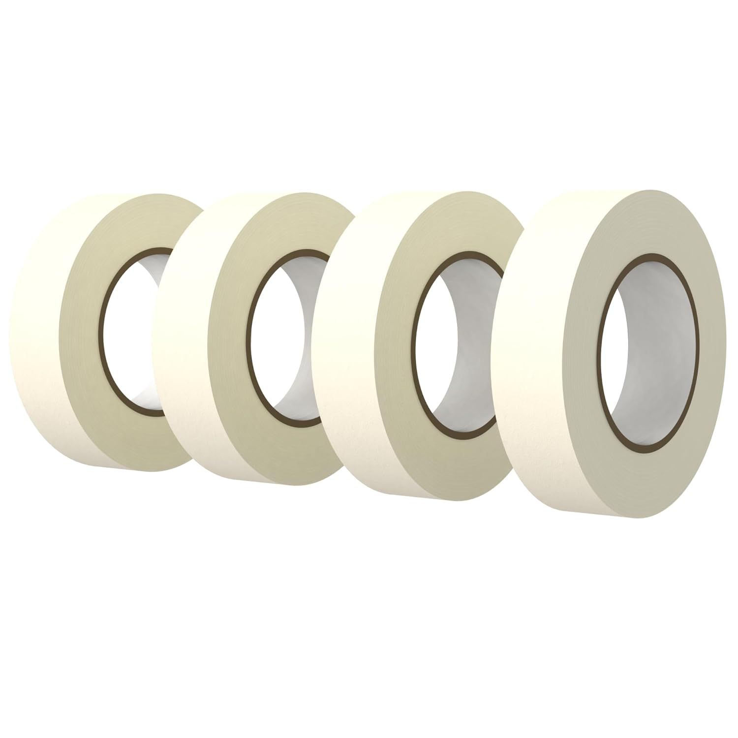 Shows the core product clearly - four rolls of tape in a clean catalog-style presentation to communicate what the buyer will receive.