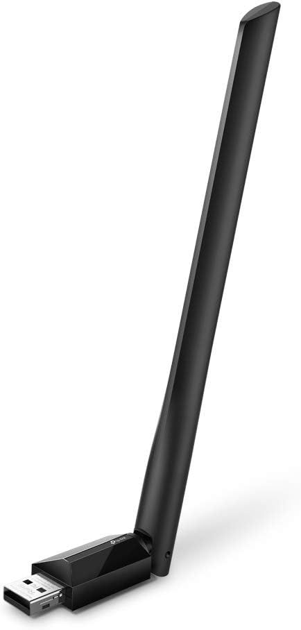 Displays the core product clearly on a white background to show the USB WiFi adapter with its adjustable antenna, helping shoppers understand the physical form and design of the product. Uses a…
