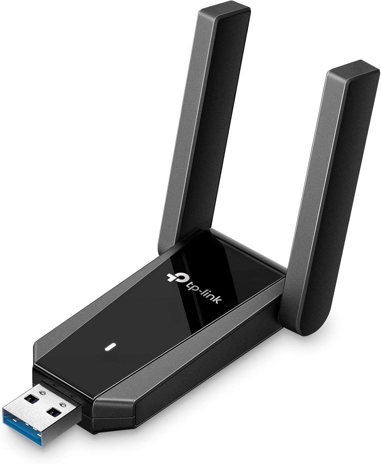Displays the core product clearly on a white background to show the USB WiFi adapter's design, dual antenna configuration, and USB 3.0 connector, helping shoppers understand what they will receive.