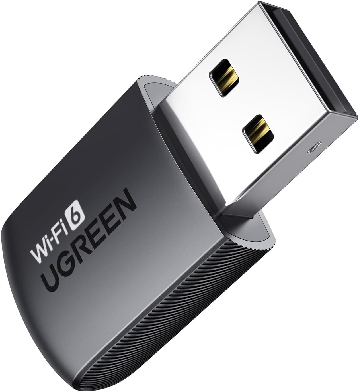 Displays the core product clearly to show shoppers what they will receive, emphasizing the modern Wi-Fi 6 technology and sleek compact form factor.