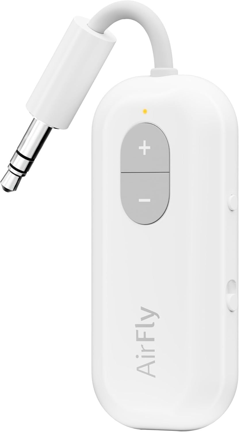 Shows the core product clearly on a white background to communicate its compact, portable design and simple control interface with plus/minus buttons for inflation control.