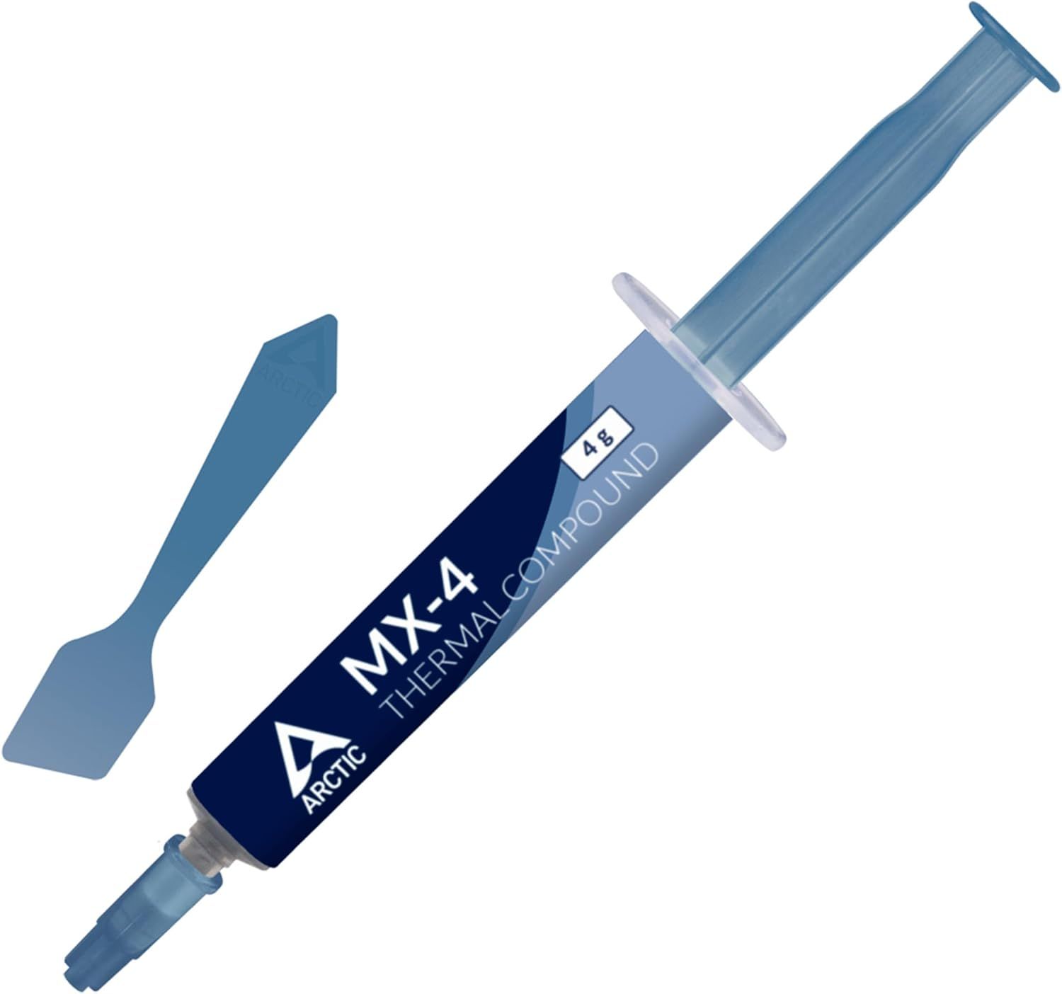 Shows the core product clearly - a thermal compound syringe with included applicator tool - allowing shoppers to see exactly what they will receive. Demonstrates that the purchase includes both the…